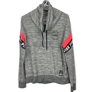 PINK Victoria’s Secret Oversized Pull-on Mock Neck Logo Sweatshirt